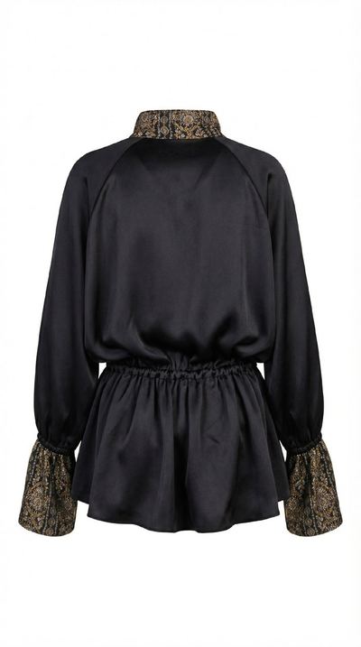 Куртка-жакет с баской Satin Jacket — Noir 2
